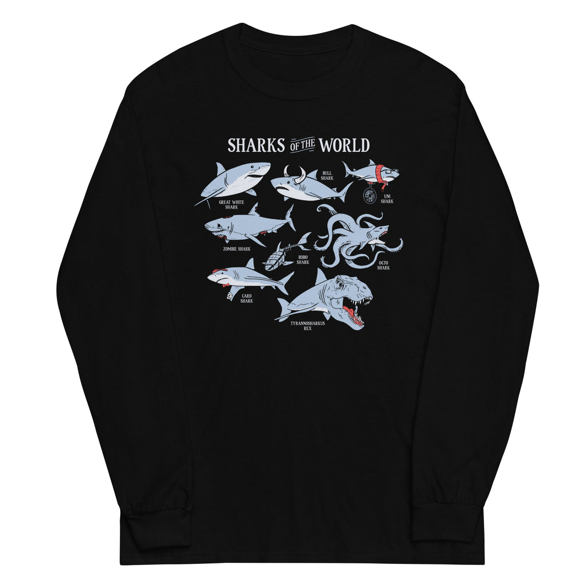 Sharks Of The World Unisex Long Sleeve Tee product image 2