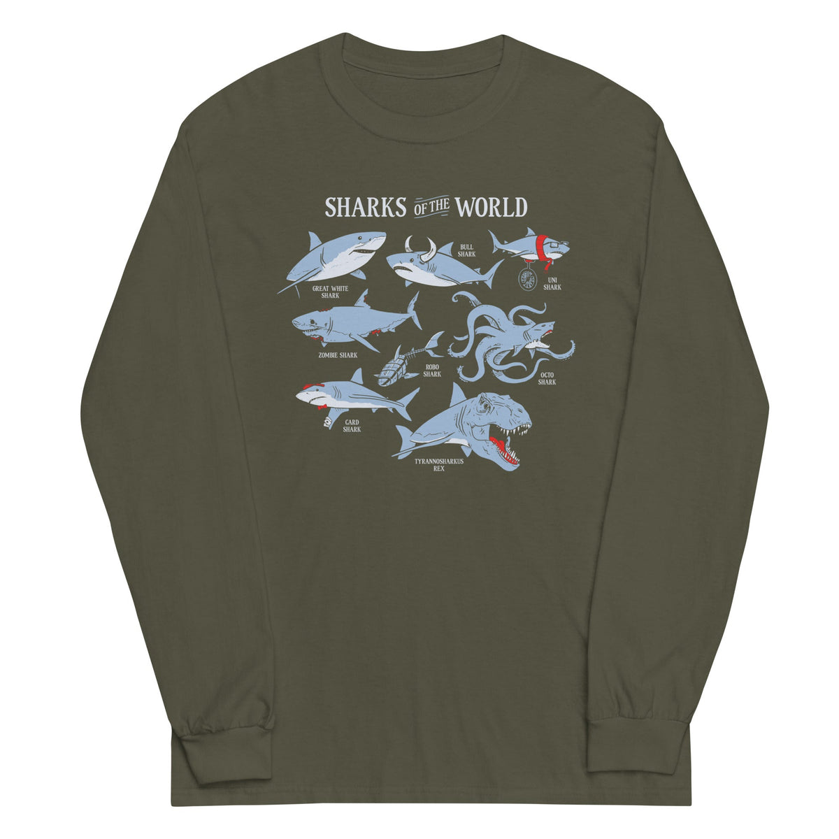 Sharks Of The World Unisex Long Sleeve Tee product image 4