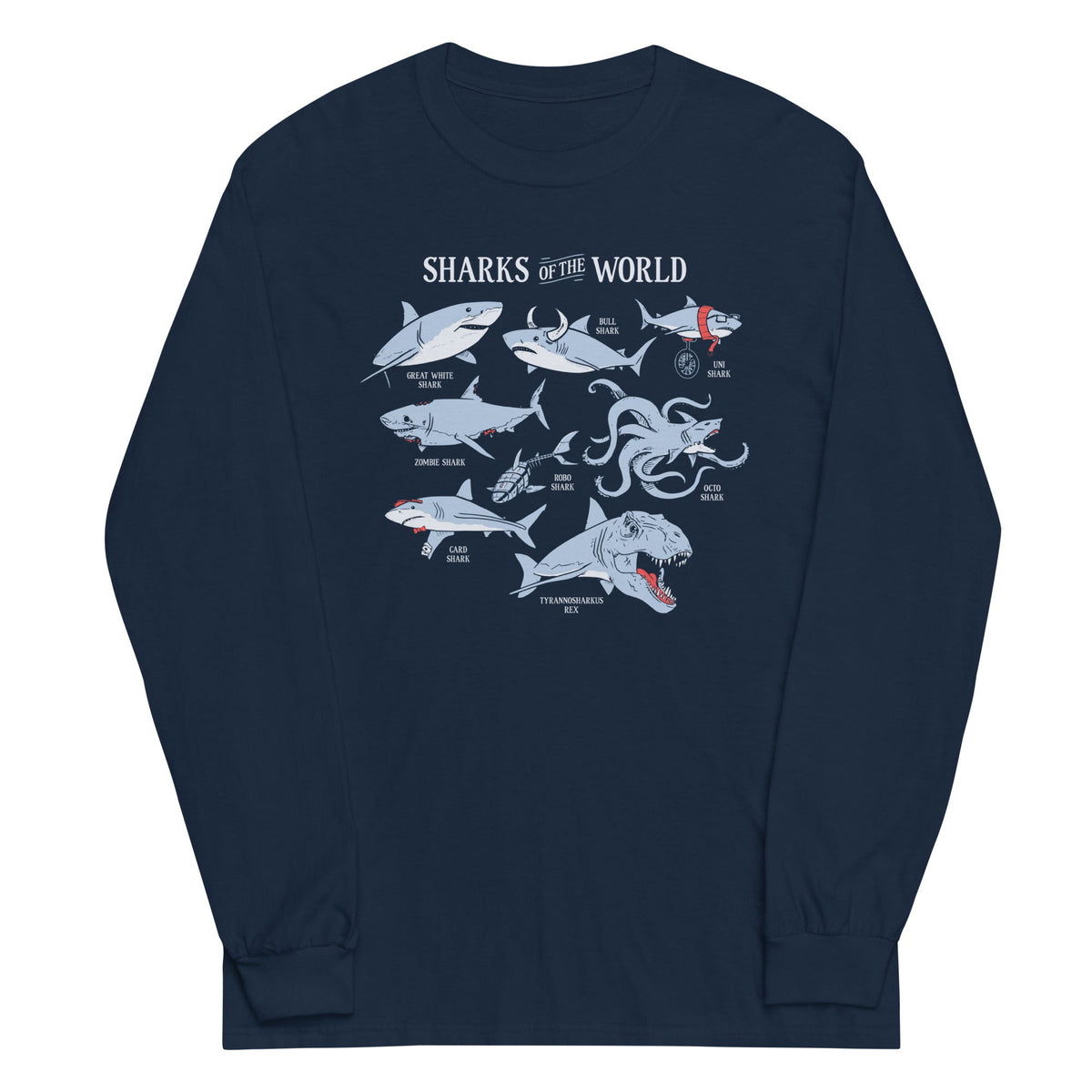 Sharks Of The World Unisex Long Sleeve Tee product image 1