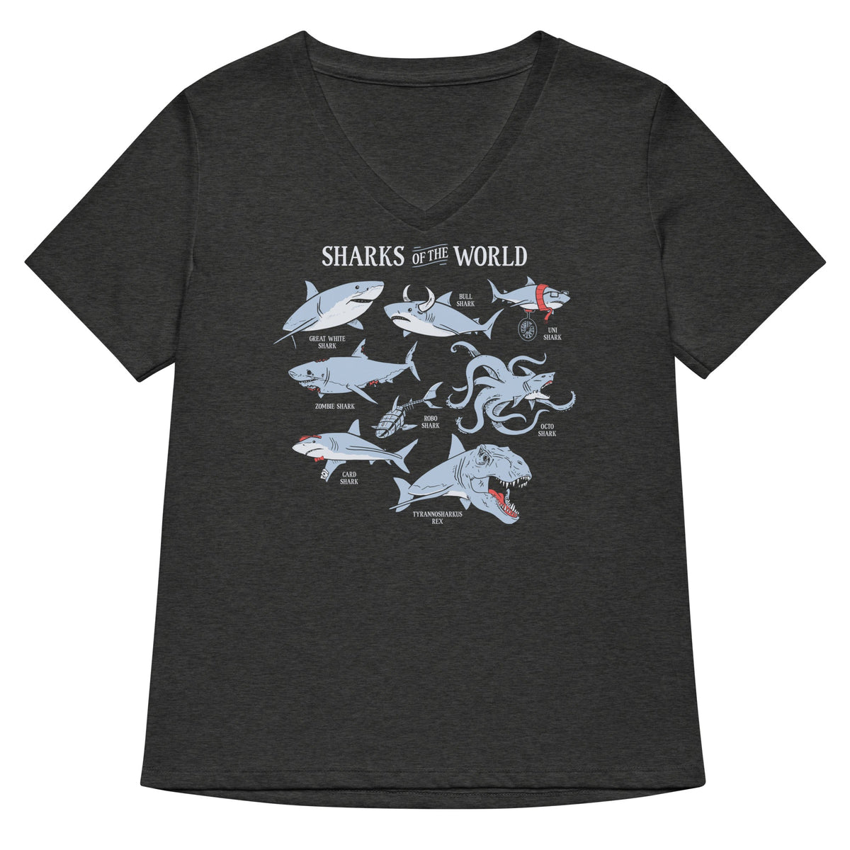 Sharks Of The World Women's V-Neck Tee product image 3