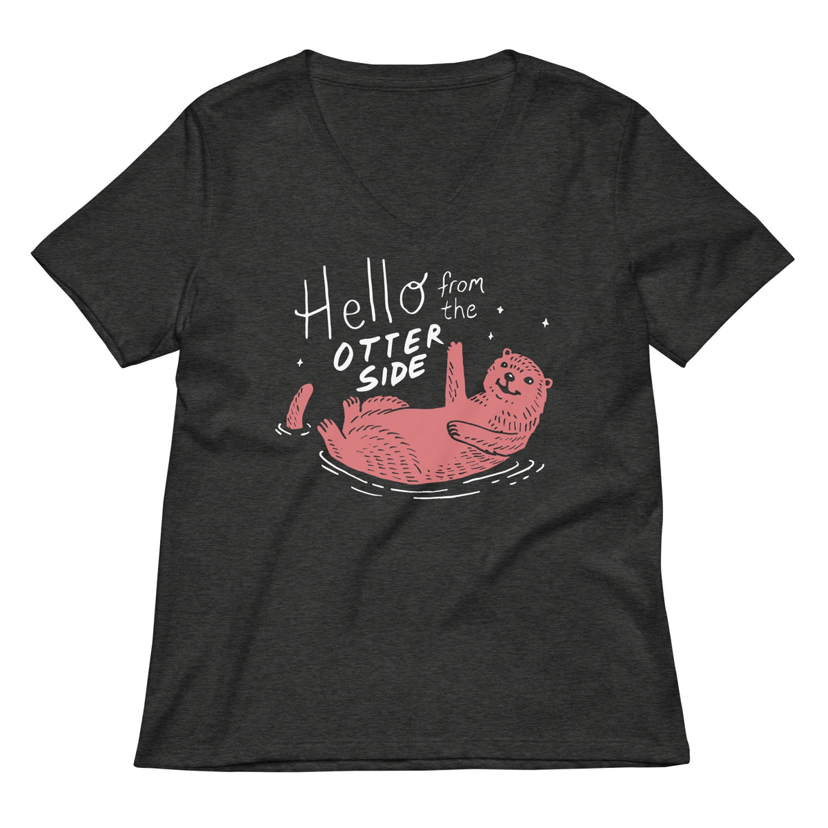 Hello From The Otter Side Women's V-Neck Tee product image 3