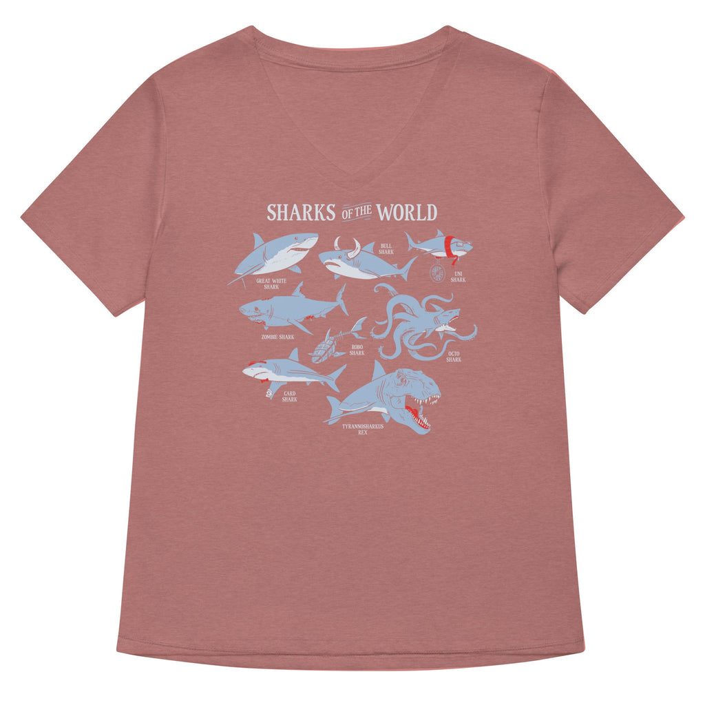 Sharks Of The World Women's V-Neck Tee product image 5