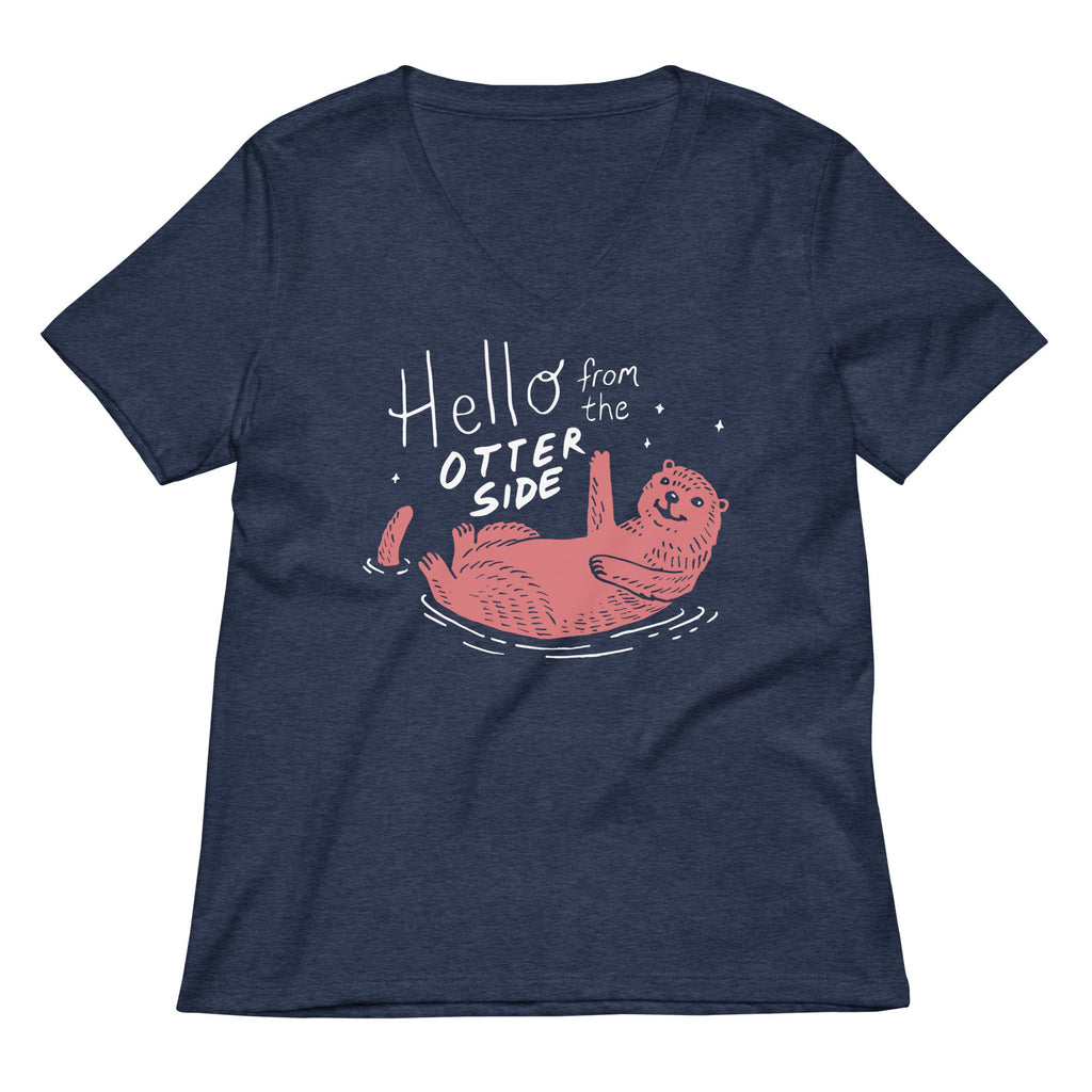 Hello From The Otter Side Women's V-Neck Tee product image 2