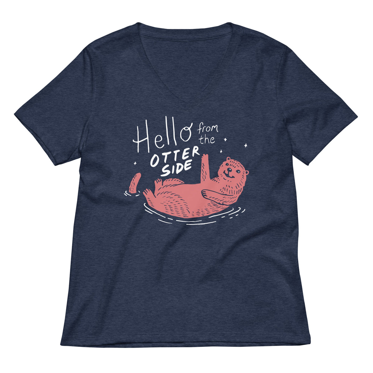Hello From The Otter Side Women's V-Neck Tee product image 2