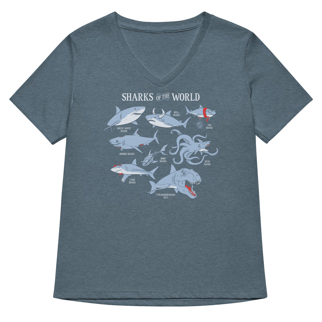Sharks Of The World Women's V-Neck Tee product image 4