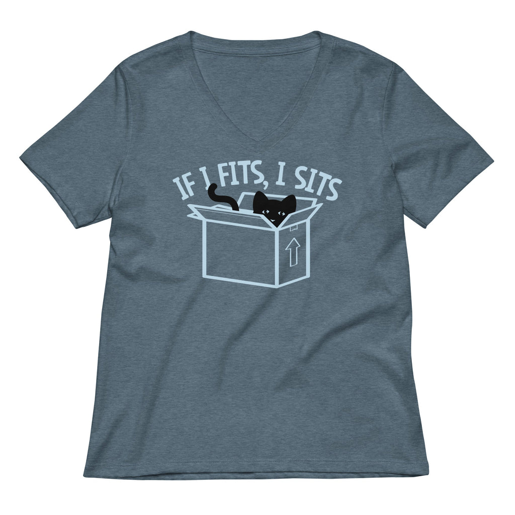 If I Fits, I Sits Women's V-Neck Tee product image 1