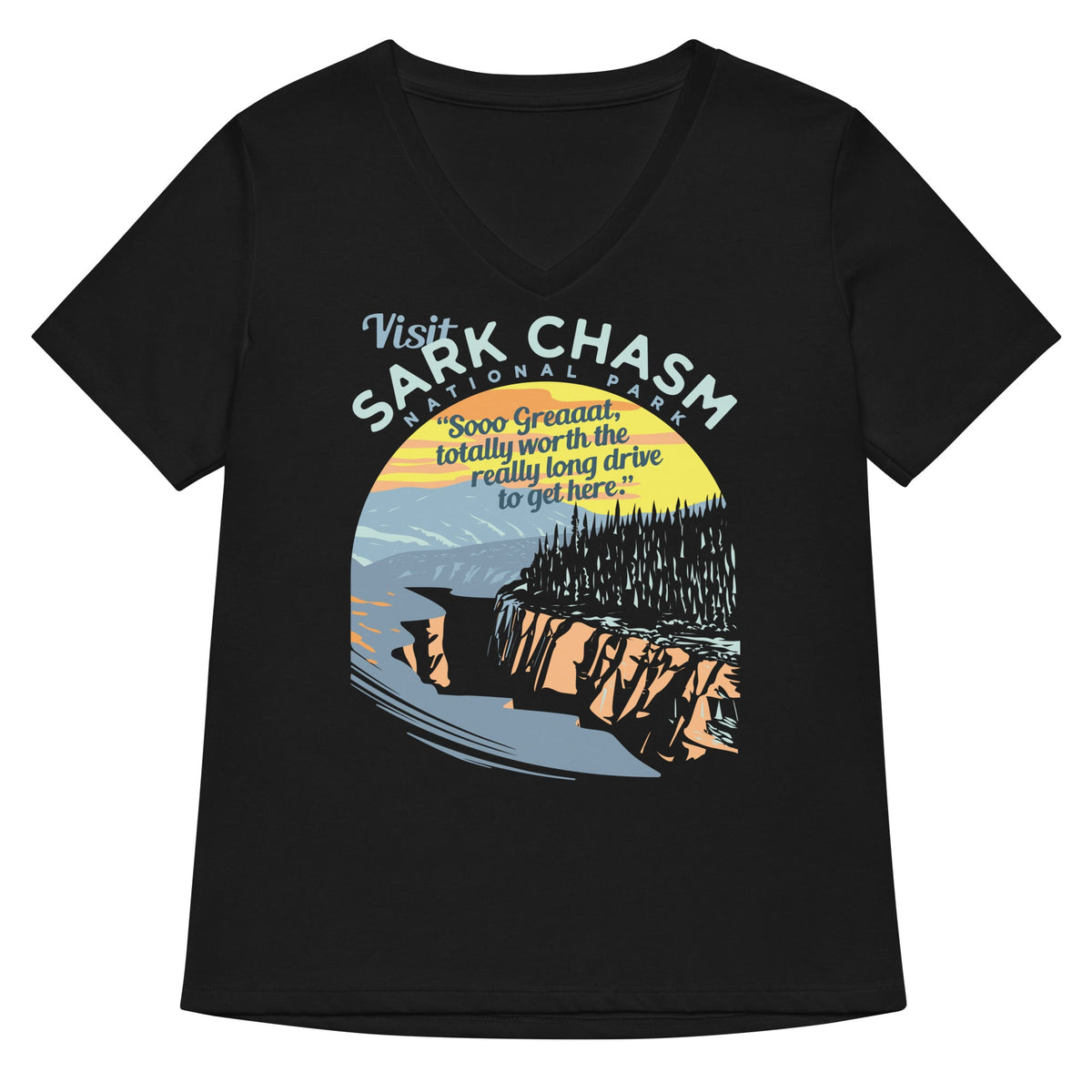 Visit Sark Chasm Women's V-Neck Tee product image 1