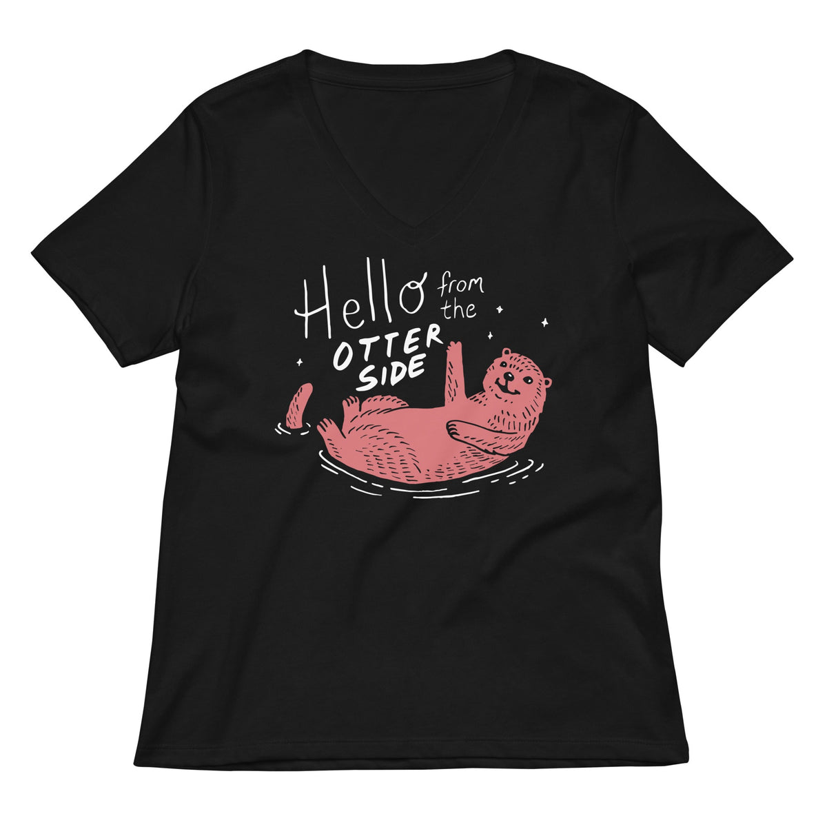 Hello From The Otter Side Women's V-Neck Tee product image 1