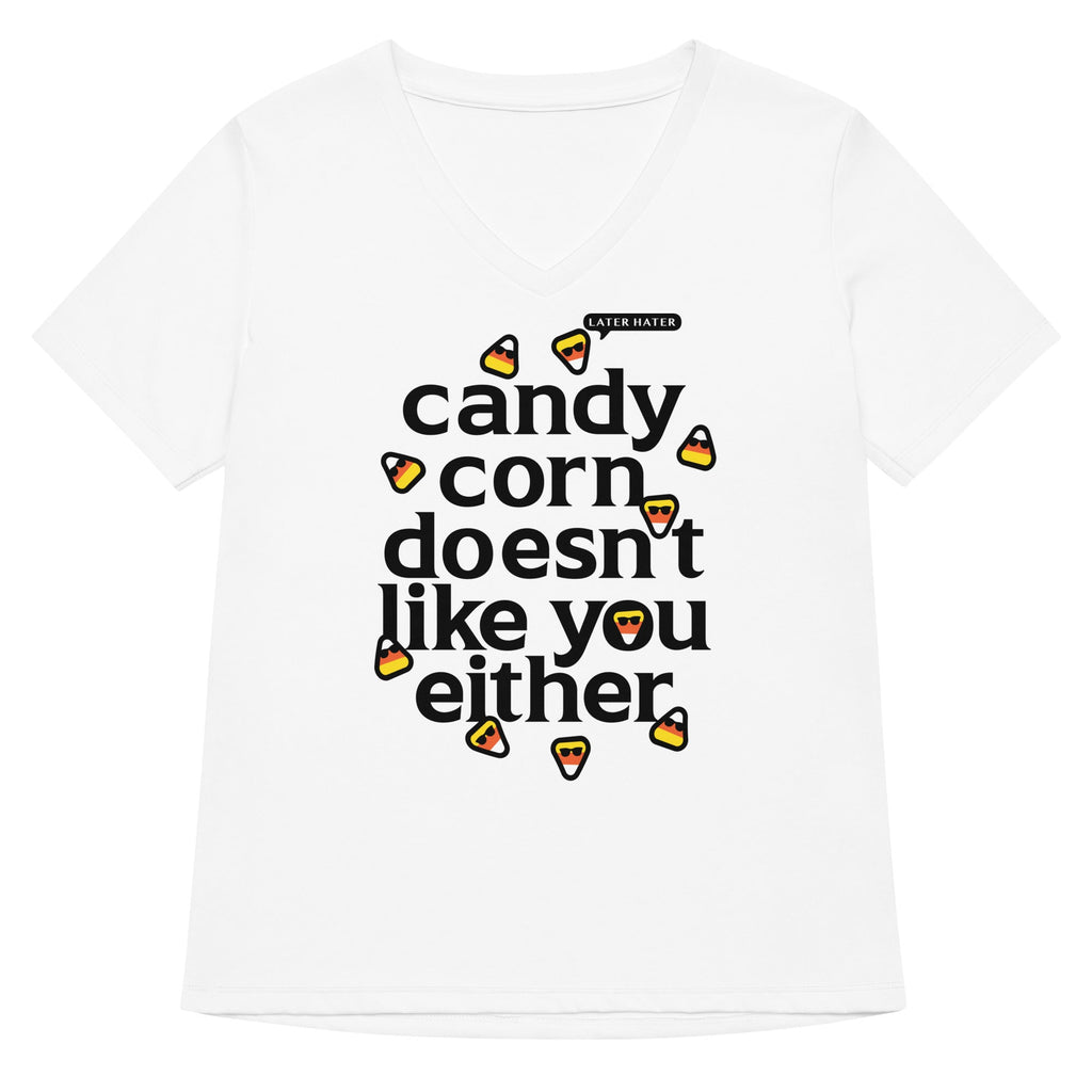 Candy Corn Doesn't Like You Either Women's V-Neck Tee product image 3