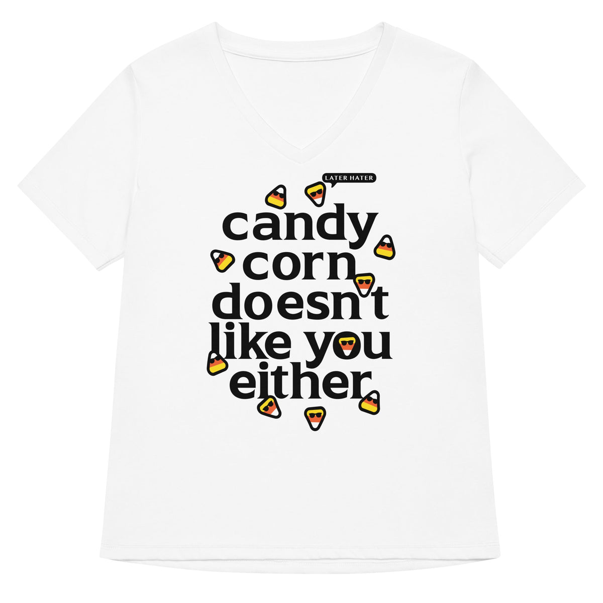 Candy Corn Doesn't Like You Either Women's V-Neck Tee product image 3