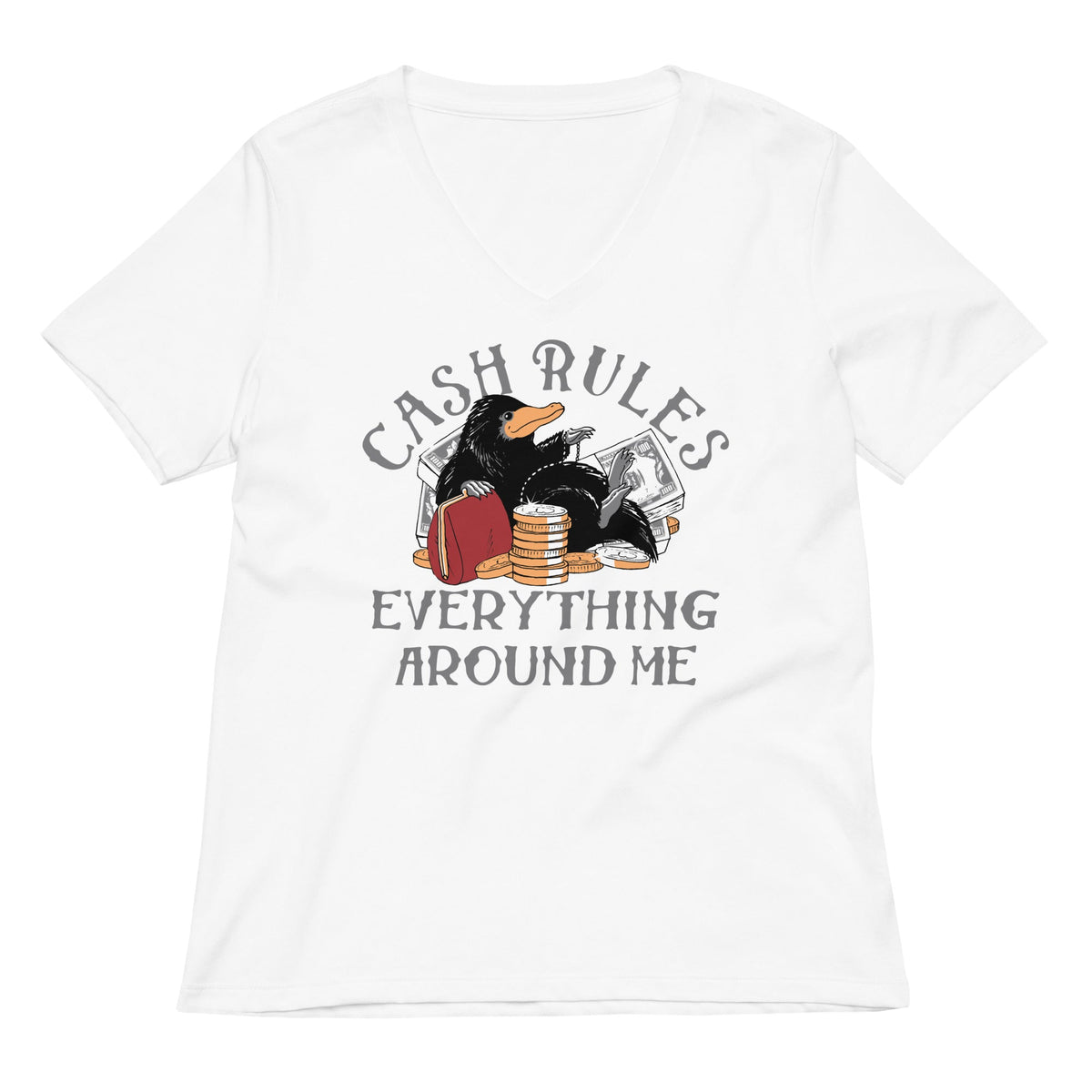 Cash Rules Everything Around Me Women's V-Neck Tee product image 1